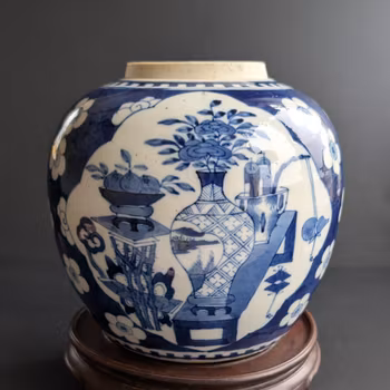 *Sold* Chinese Antique porcelain jar decorated in underglazed blue and white, Late Qing #2757