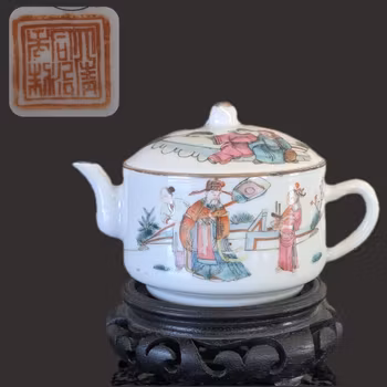 Chinese antique teapot with figure decoration, 19th century #2983