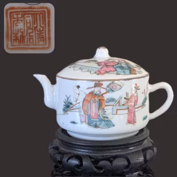 Chinese antique teapot with figure decoration, 19th century #2983