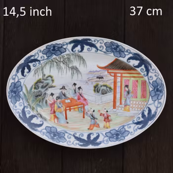 A large very fine chinese porcelain platter with figure scenes 20th century