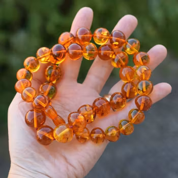 Natural Amber necklace baltic amber from Sweden 75g 61CM big beads