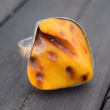 Natural amber bracelet bangle handmade with silver Scandinavian design 61g