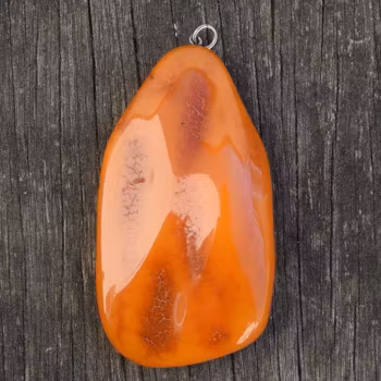 Antique Natural Amber Pendant Egg Yolk Butterscotch From Denmark 1950's 19g big