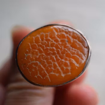 Natural amber sterling silver ring danish amber design hand polished size15.5