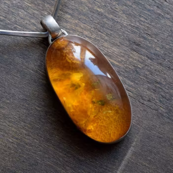 Natural amber pendant danish design EF House of Amber fascinating inclusion 37g