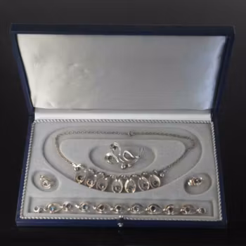 Hermann Siersbol 4 piece jewelry set in Danish sterling silver 1960's