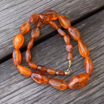 Natural Amber necklace baltic amber 1970s 50G 59CM