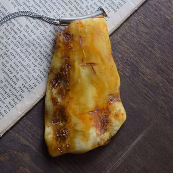 Natural amber pendant danish amber and design handpolished huge 68g