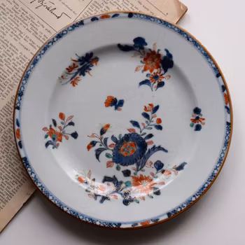Antique Chinese porcelain plate first half of 18th C Qianlong Imari #377