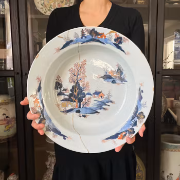 Large antique Chinese imari porcelain basin handwash early 18th Century - Free Shipping!