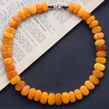 Natural Amber necklace from Sweden baltic amber egg yolk butterscotch 70's 30G