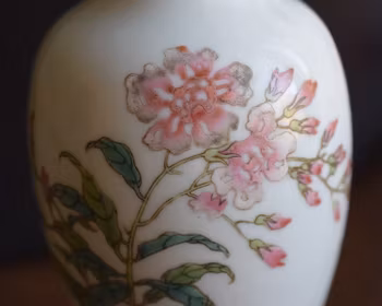 Antique Chinese Famille Rose Vase Republic period chicken rooster