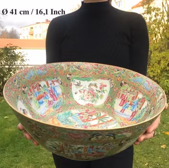 Huge rose mandarin punch bowl