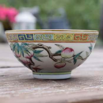 Very fine peach bowl, late Qing Dynasty