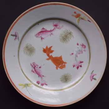 Antique Chinese porcelain plate first half of 18th C Yongzheng / Qianlong #583