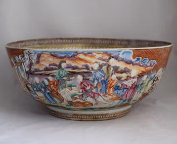 Huge Antique Chinese Monster sized Punch Bowl Qianlong Period 41 cm / 16,1 Inch