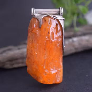 Unique Natural amber pendant with 925 handmade silver Danish design 60g Big 1980's
