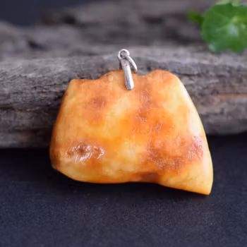 Natural Amber Pendant Baltic Amber Egg Yolk Butterscotch From Sweden 5.92g