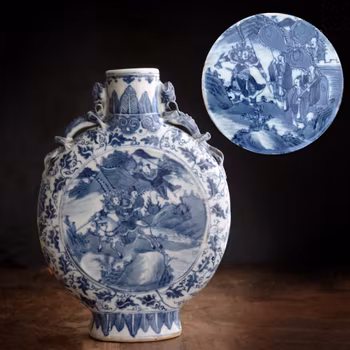Antique Chinese Porcelain Moonflask Vase Late Qing Dynasty