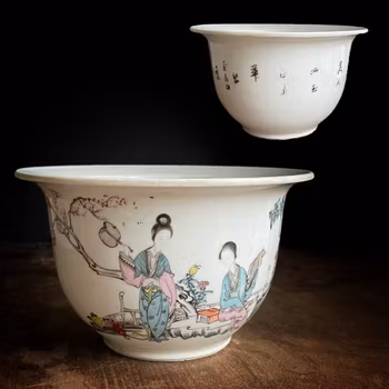 Chinese famille rose Porcelain planter flower pot early republic period #722