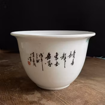 Antique Chinese Qianjiang planter flowe pot Republic period dated 1918 #721