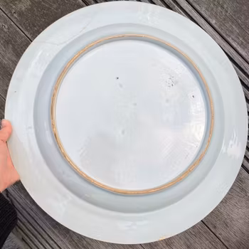 Antique Chinese Export Blue and White Porcelain charger, Qianlong period #766