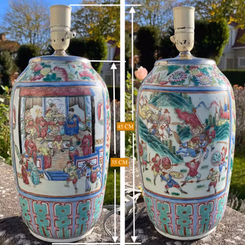 One Chinese famille rose Porcelain vase / lamp Tongzhi, late Qing Dynasty #786