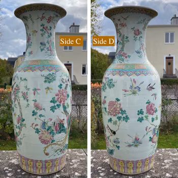 Chinese famille rose Porcelain vase with Phoenix Tongzhi, late Qing Dynasty #788