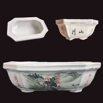 One antique Chinese Qianjiang planter flower pot, Late Qing Early Republic #831