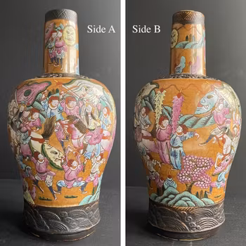 A Large Antique Chinese Nanking crackle ware vase Late Qing Dynasty #870