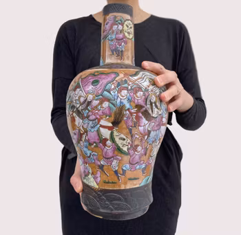 A Large Antique Chinese Nanking crackle ware vase Late Qing Dynasty #870