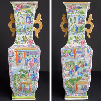 A rare antique rose mandarin vase First half of 19th c Jiaqing/Daoguang #936
