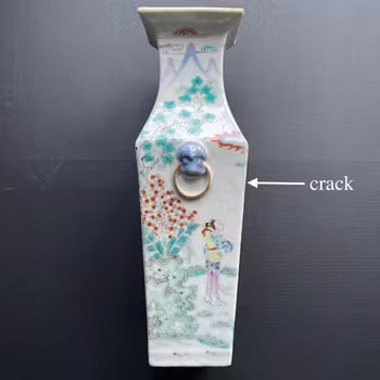 A antique chinese famille rose vase mid 19th c #961