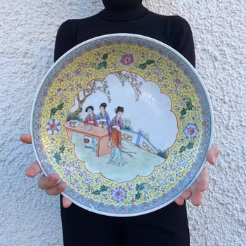 A large defect Chinese famille rose charger 1950-1970's #976