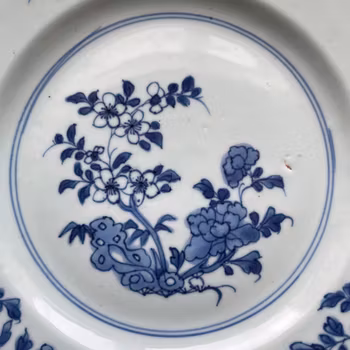 Antique Chinese Export Blue and White Porcelain plate, Qianlong period #1028