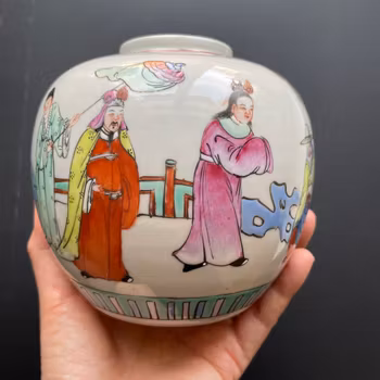 Antique Chinese Porcelain Tea Jar / Ginger Jar republic period #1029