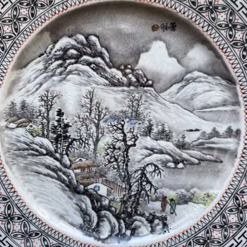 Antique Chinese plate Signed by 沈筑初 from the republic period #1039