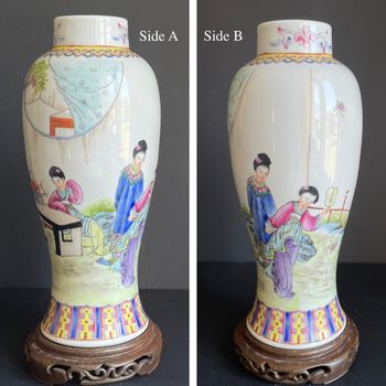 Chinese famille rose Porcelain vase mid 20c around 1950 #1062