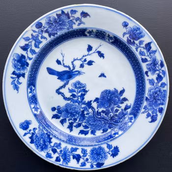 Antique Kangxi / Yongzheng Period Chinese Porcelain plate Qing Dynasty #1070