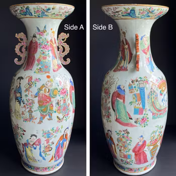 Chinese huge sized Wu Shuang Pu Mandarin vase 65 cm first half of 19th c #1128