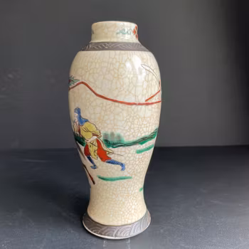 Antique Chinese Nanking crackleware vase Late Qing / Republic #1152