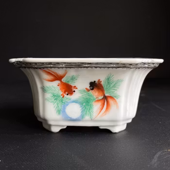 Chinese rectangular porcelain planter Second Half of 1900's 50's 60's #1177