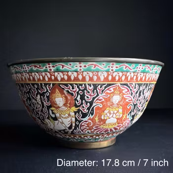 ANTIQUE CHINESE 19th C. BENCHARONG / BENJARONG Bowl FOR THAI MARKET #1187