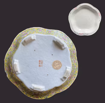 Antique Chinese planter bottom plate, republic period #1206
