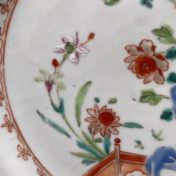Antique Chinese Famille Rose Plate, Qianlong, Qing Dynasty #1293