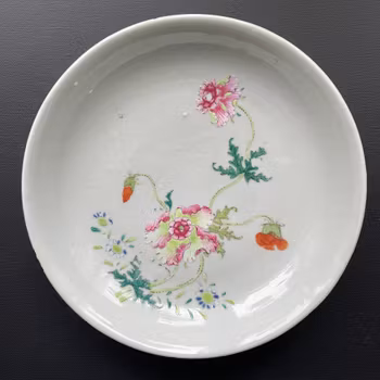 Antique Chinese famille rose deep mouth dish, Yongzheng Period #1313
