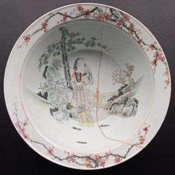 Antique Chinese Qianjiang basin & handwash, Late Qing #1320