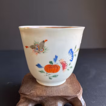 Antique Chinese famille rose tea cup 18th century #1365