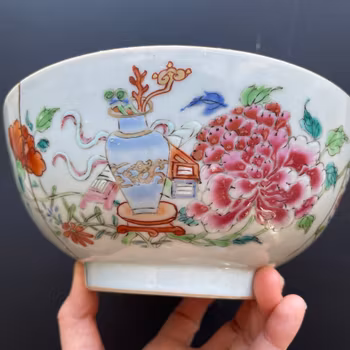 Antique Chinese famille rose bowl 18th century #1380