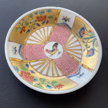Antique Chinese famille rose teacup and saucer, Yongzheng Period #1382